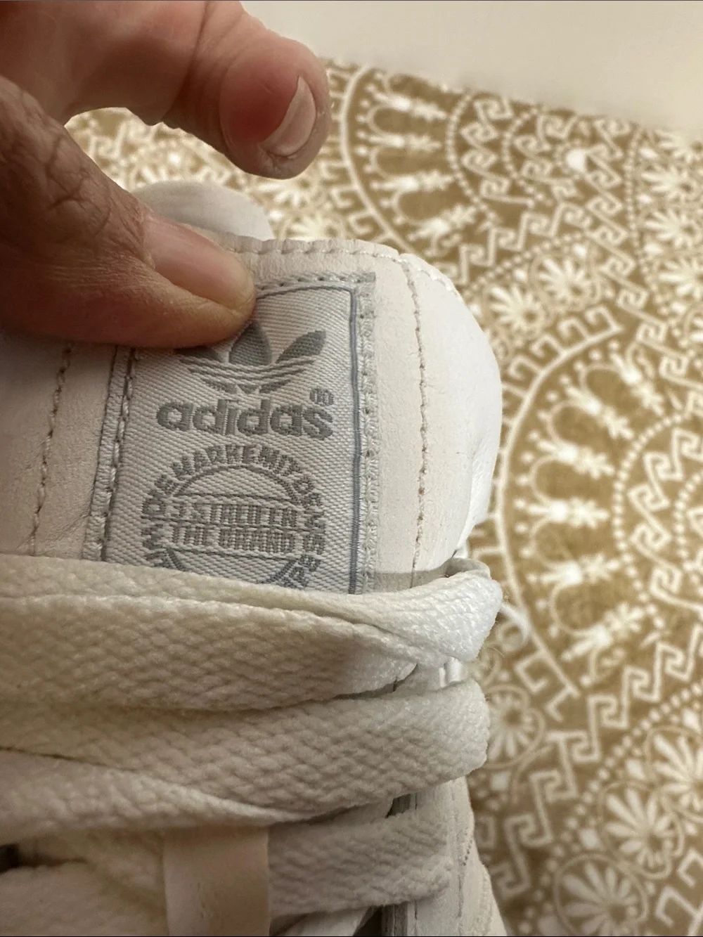 adidas Samoa White and Light Gray Low-Profile Retro Sneaker